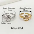 Adjustable vintage stainless steel tree of life open ring in silver and gold finishes - Hollow Tree Of Life / Steel