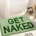 Weiche grüne Badematte aus Kaschmirimitat mit 3D Get Naked Schriftzug für das Bad - GET NAKED Stil / 40*60cm / Grasgrün