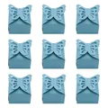 Light blue pearlescent paper candy boxes with creative butterfly hollow design - Blue