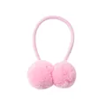 Soft pink pom-pom elastic hair tie for kids featuring two fluffy decorative balls - Pink Style (24)