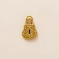 18K gold-plated stainless steel padlock charm with vintage engraved scroll patterns - Lock Pendant