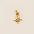 Elegant 18K gold plated stainless steel star pendant featuring a central clear crystal - Eight-pointed Star Pendant / Gold