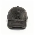 Premium gray faux mink fur baseball cap for women with rhinestone letter R winter accessory - Gray (R Letter) / Adult Size Hat Circumference 58cm Adjustable.