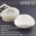 Detailed view of silicone mold for rock-shaped candle cups and plaster containers - Style 12 / Semi-transparent