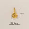 18K gold plated stainless steel December flower charm pendant, size 15x8mm, weight 1.5g - January Flower Pendant