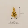 Gold-plated stainless steel 12-month flower pendant charm for DIY jewelry 15x7mm - March Flower Pendant