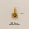 Detailed 18K gold plated stainless steel rose flower pendant for DIY jewelry making crafts - September Flower Pendant