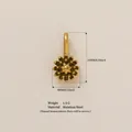 18K gold plated stainless steel flower pendant charm for DIY jewelry making, 14mm size - November Flower Pendant