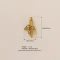 Golden holly leaf pendant accessory made of stainless steel for personalized jewelry DIY. - December Flower Pendant