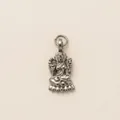 Zilveren roestvrijstalen hanger met hindoegodin op lotussokkel voor halskettingen - Godin Lakshmi Hanger / Staalkleur