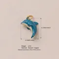 Blauer Emaille-Delfin-Anhänger für die DIY-Schmuckherstellung, 21,3 mm x 14,9 mm - Delfin Anhänger