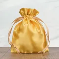 Elegant gold satin drawstring pouch for jewelry storage and gift packaging - 7*9cm / Gold