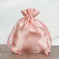 Elegant pink satin drawstring pouch for jewelry storage with a silky lustrous finish. - 7*9cm / Pale Green