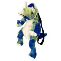 Zaino per bambini a forma di dinosauro triceratopo in peluche tie-dye blu e verde morbido - Triceratopo Blu