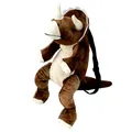 Zaino dinosauro peluche triceratopo marrone per bambini con tracolla regolabile - Triceratopo Bruno