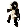 Zaino dinosauro triceratops in morbido peluche marrone con cinghie per bambini - Triceratopo