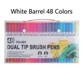 48-Farben Doppelspitzen-Pinselstift-Set mit weißem Schaft für Kunst - 48 Farben Doppelspitze (Weißer Schaft)