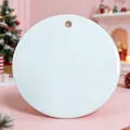 Blanco ronde witte keramische kersthanger voor sublimatie, 3 inch hangende decoratie - Rond