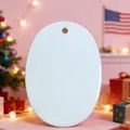 Blanco witte ovale keramische kersthanger voor DIY sublimatie hittepers printen - Ovaal