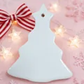 Witte keramische kerstboomvormige sublimatie ornament blanco voor DIY vakantiedecoratie - Kerstboom
