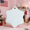 Witte keramische sneeuwvlok ornament voor sublimatie DIY kerstversiering hanger. - Sneeuwvlok