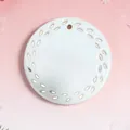 Ronde witte keramische kerstversiering voor sublimatie met decoratieve rand - Hol Rond Stijl