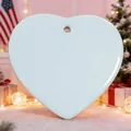 Witte hartvormige keramische kerstversiering van 3 inch voor sublimatie aanpassing - Hart