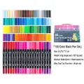 Professional 100 colors dual tip watercolor brush pen set with black matte barrels - 100 Colors Dual Tip (Black Barrel)