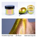 Gold-Green-Orange shifting chameleon pigment powder #6 for resin crafts, 20-80μm size - Chameleon Powder #6 Gold-Green-Orange