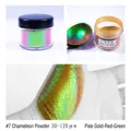 Iridescent chameleon pigment powder #7 shifting gold red green for DIY resin slime - Chameleon Powder #7 Light Gold-Red-Green