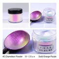 #2 Chameleon shifting pearlescent powder with gold-orange-purple hue - Chameleon Powder #3 Purple-Blue-Green
