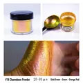 Chameleon pigment powder #18 with gold green color shift, 20-80um particle size. - Chameleon Powder #18 Golden Green-Green-Orange