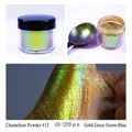 Chameleon pearlescent powder #12 gold-green-blue shift for resin crafts and slime - Chameleon Powder #12 Gold-Grass Green-Blue