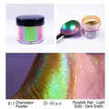 Chameleon pigment powder #14 with 20-80μm particle size purplish red to green shift - Chameleon Powder #14 Purple Red-Light Gold-Dark Green