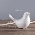Figura moderna minimalista de pájaro de cerámica blanca, decoración nórdica abstracta - Pájaro Blanco Grande (HP251)