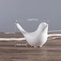Elegante figurita de pájaro de cerámica blanca minimalista para decoración del hogar moderno - Pájaro Blanco Pequeño (HP252)