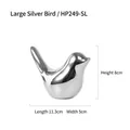 Adorno moderno de pájaro de cerámica plateada grande 11,3cm alto 8cm decoración - Pájaro Plateado Grande (HP249-SL)