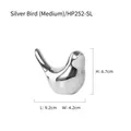 Figura de pájaro plateado tamaño mediano decoración moderna medidas 9,2x4,2x6,7 cm - Pájaro Plateado Mediano (HP252-SL)