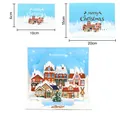 3D pop-up Christmas card featuring a festive village scene in 15x20cm and 6x10cm sizes - Music Christmas Street