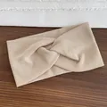 Fascia classica in maglia a coste beige, fascia elastica larga per sport e uso quotidiano - 22-bianco Sporco