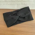 Fascia larga a costine nera intrecciata traspirante accessorio per capelli sportivi - Nero