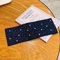 Fascia elastica blu scuro con borchie a stella argentate e piccoli strass brillanti - Blu Navy