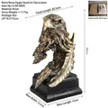 Nordic vintage resin eagle head sculpture ornament with black base for home decoration - Bronze Eagle Head (21237) / Bronze