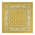 Mustard yellow polyester paisley bandana with classic cashew flower pattern - 54x54cm / Khaki
