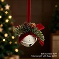 Witte gespikkelde kerstbel met dennenappels en rode fluwelen strik decoratieve hanger - 10# Wit-zwart Gevlekte Bel Ornament (6cm)