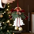 Decorazione natalizia da appendere in auto con fiocco di velluto rosso e campanelle - Ciondolo a Campana per Albero di Natale al Limone