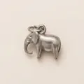 Colgante de elefante en acero inoxidable cepillado para creación de joyas DIY únicas - Elefante Color Acero