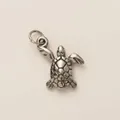 Colgante de tortuga marina de acero inoxidable para creación de joyas DIY plata - Tortuga Plateada