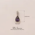 Elegant purple teardrop birthstone pendant crafted from durable stainless steel for DIY jewelry - February Birthstone Pendant Only (Without Chain) / Steel