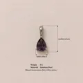Elegant teardrop purple birthstone pendant in stainless steel with 16mm height detail - June Birthstone Pendant Only (Without Chain) / Steel